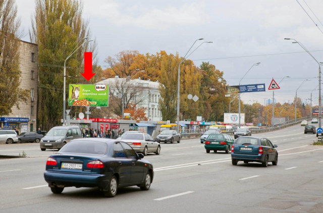 Щит 6.2x3.2,  Победы пр-кт, 88, ст. м. "Нивки", перед мостом, в центр