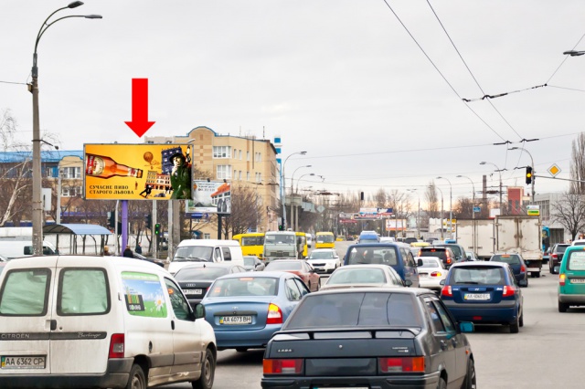 Щит 6x3,  Луговая ул. - ул. Ивашкевича, в сторону ТЦ "Караван", Оболони