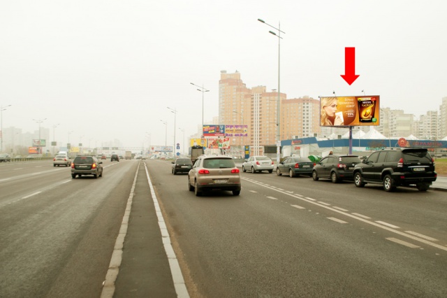 Щит 6x3, Бажана Николая пр-кт, ст. м. "Позняки", за мостом, в сторону ст. м. "Харьковская" Щит 6x3, Бажана Николая пр-кт, ст. м. "Позняки", за мостом, в сторону ст. м. "Харьковская"